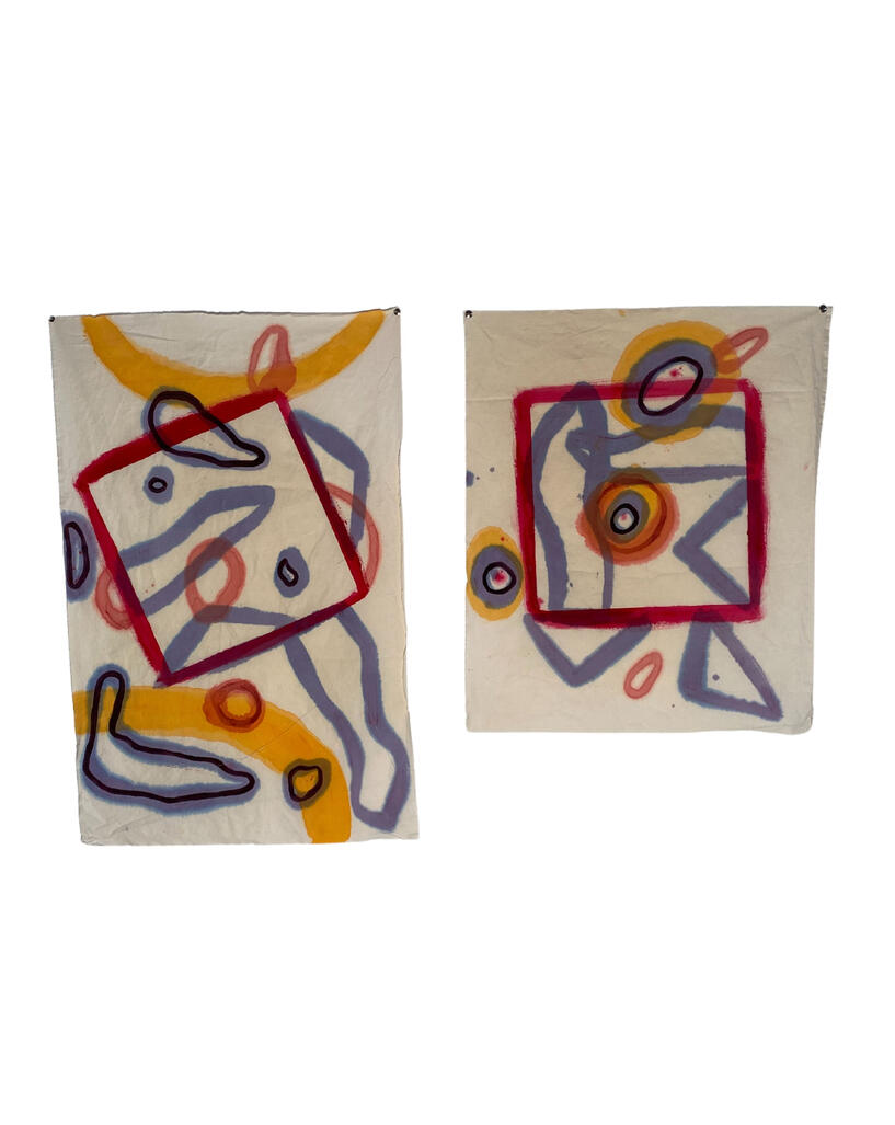 Installation art / re-search creation: Paper, acrylic paint, essays, envelopes (dimensions variable) Place des Artistes de Farrellton